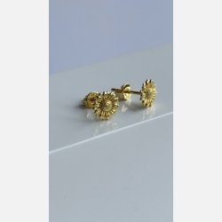 Solsikke �restikker | forgyldt messing (8 mm)