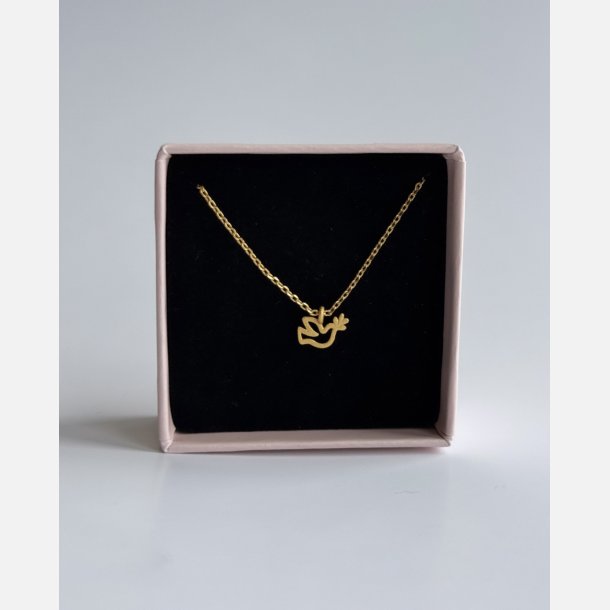 Fredsdue halsk�de | mat forgyldt messing (40+5cm)