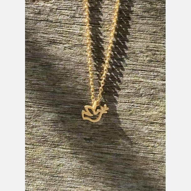 Fredsdue halsk�de | mat forgyldt messing (40+5cm)