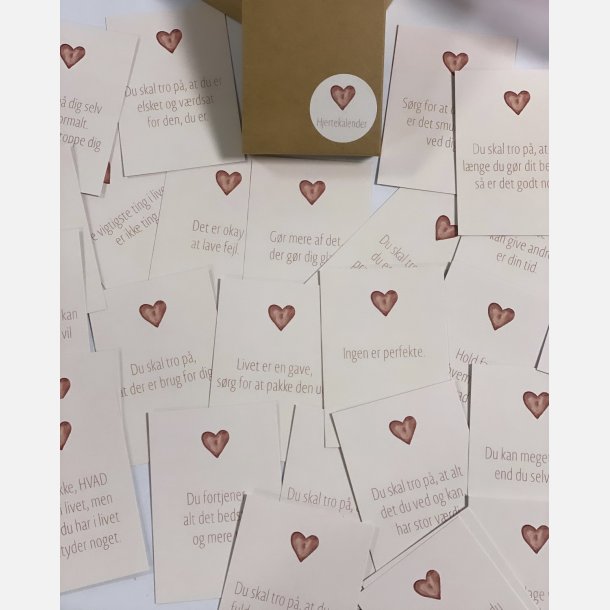 Hjertekalender til ung/teenager (31 sm kort med dejlige budskaber)