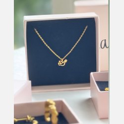 Fredsdue halsk�de | mat forgyldt messing (40+5cm)