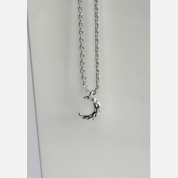 Halsk�de med m�nevedh�ng | fors�lvet messing (40+5cm)