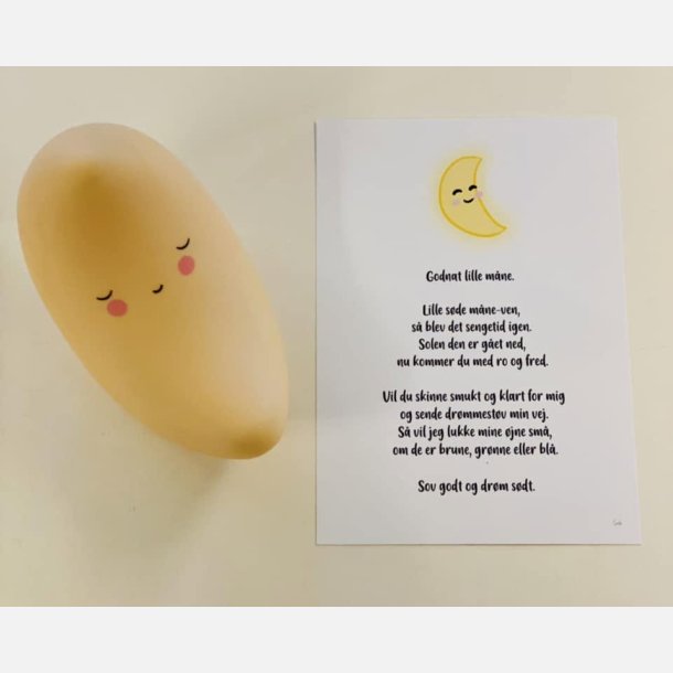 Godnat lille m�ne | M�nelampe fra A Little lovely company med "Godnat lille m�ne" A5 kort