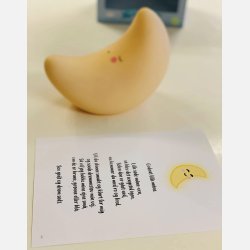 Godnat lille m�ne | M�nelampe fra A Little lovely company med "Godnat lille m�ne" A5 kort