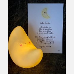 Godnat lille m�ne | M�nelampe fra A Little lovely company med "Godnat lille m�ne" A5 kort