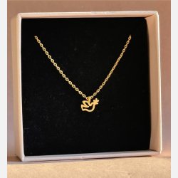 Fredsdue halsk�de | mat forgyldt messing (40+5cm)