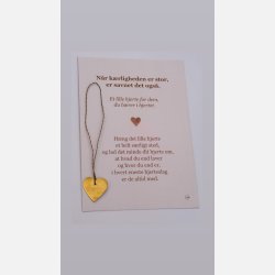 Lille hjerte i messing  for dem, du brer i hjertet (A6 kort og messing ophng)