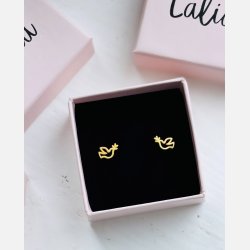 Fredsdue �restikker | mat forgyldt messing (6�8 mm)