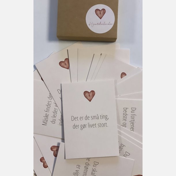 Hjertekalender (31 sm kort med dejlige budskaber)