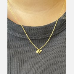 Fredsdue halsk�de | mat forgyldt messing (40+5cm)