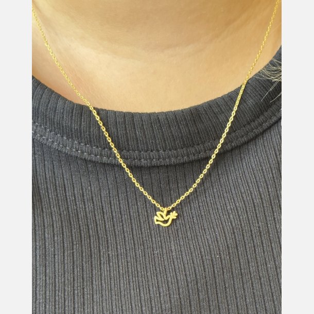 Fredsdue halsk�de | mat forgyldt messing (40+5cm)