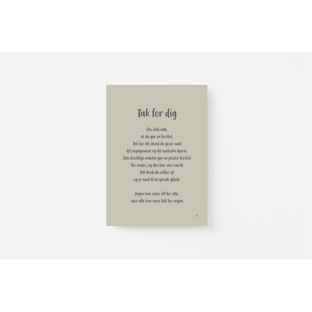 Tak for dig (kort til frivillig) (grn) A5