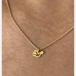 Fredsdue halsk�de | mat forgyldt messing (40+5cm)