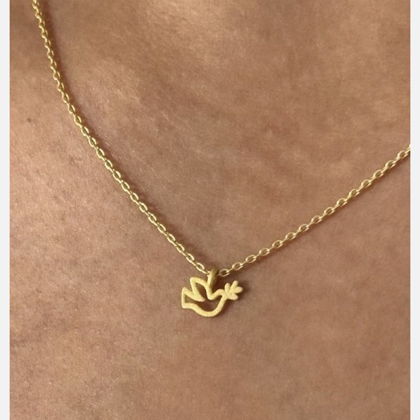 Fredsdue halsk�de | mat forgyldt messing (40+5cm)