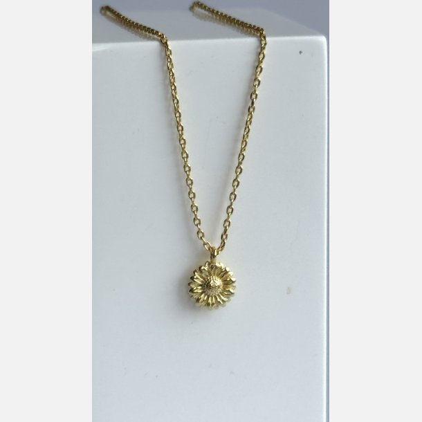 Solsikke halsk�de med vedh�ng | forgyldt messing (40+5cm)