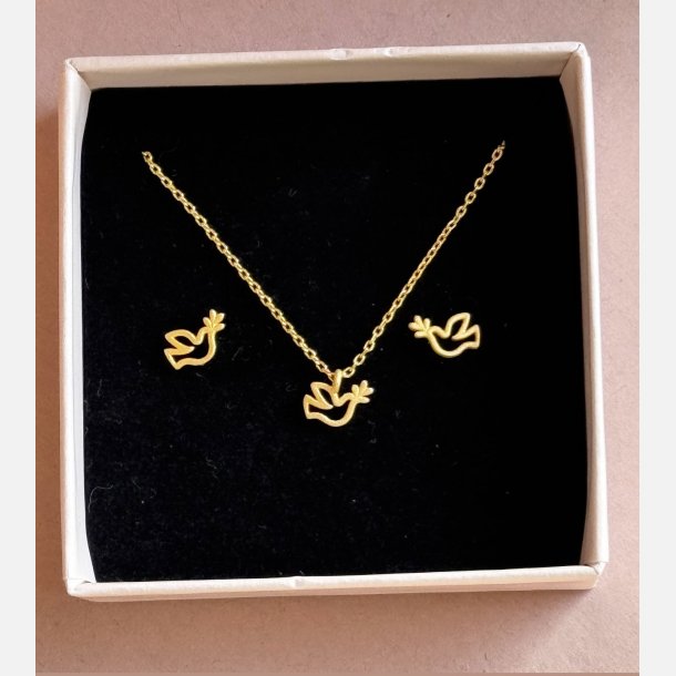 Fredsdue �restikker | mat forgyldt messing (6�8 mm)