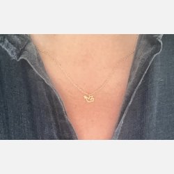 Fredsdue halsk�de | mat forgyldt messing (40+5cm)