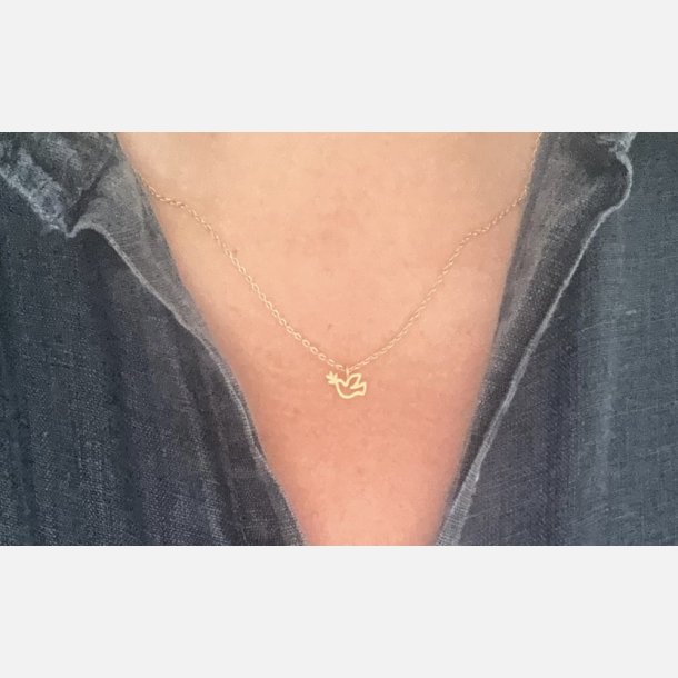 Fredsdue halsk�de | mat forgyldt messing (40+5cm)