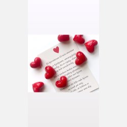 Hjertekram til min mormor (Lille rdt glashjerte og tilhrende A7 kort)