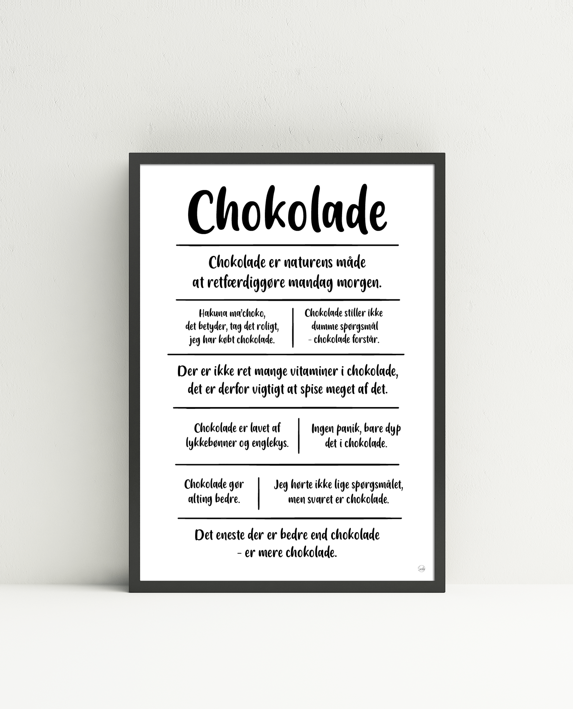 Chokolade citatkollage A4 - Plakater - StiLia
