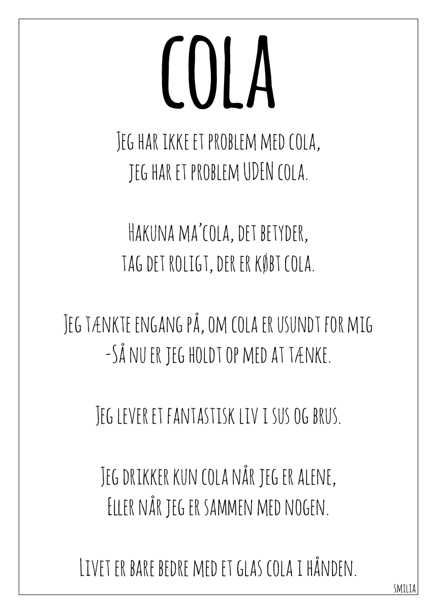 Cola (A3) - RESTSALG PLAKATER - StiLia ApS