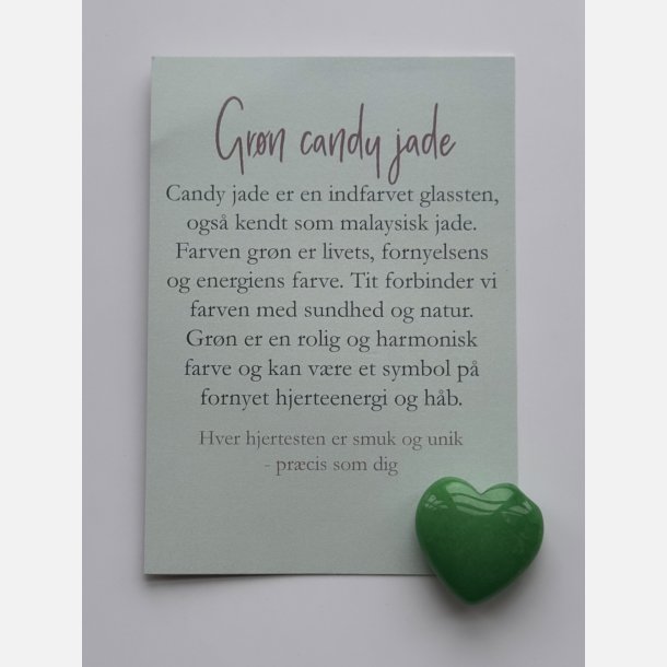 Gr�n candy jade hjertesten med A7-kort | Fornyelse &amp; h�b