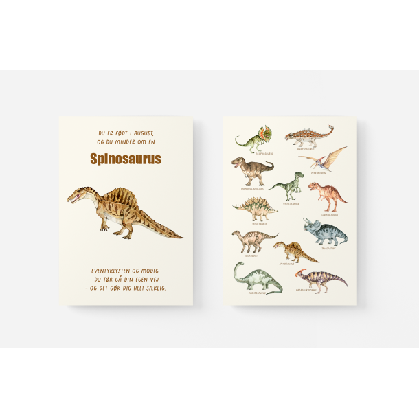 Dinosaur Mnedsplakat August + Bonusplakat (2 stk A4 plakater)