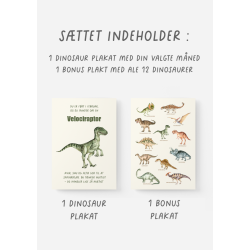 Dinosaur Mnedsplakat April + Bonusplakat (2 stk A4 plakater)