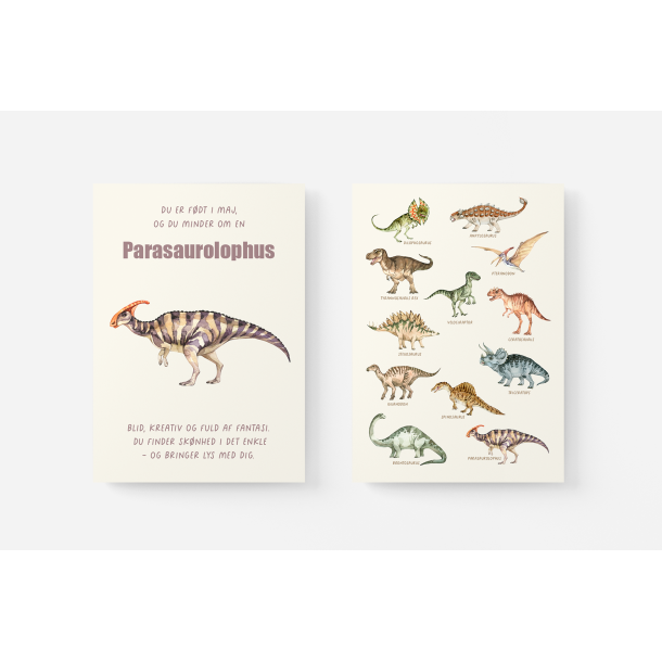 Dinosaur Mnedsplakat Maj + Bonusplakat (2 stk A4 plakater)