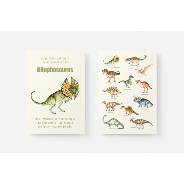 Dinosaur Mnedsplakat november + Bonusplakat (2 stk A4 plakater)