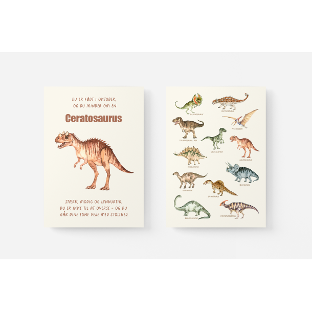 Dinosaur Mnedsplakat oktober + Bonusplakat (2 stk A4 plakater)