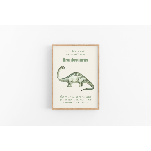 Dinosaur Mnedsplakat September + Bonusplakat (2 stk A4 plakater)