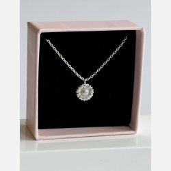 Solsikke halsk�de med vedh�ng | fors�lvet messing (40+5cm)