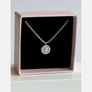 Solsikke halsk�de med vedh�ng | fors�lvet messing (40+5cm)