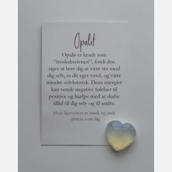 Opalit hjertesten med A7-kort | Troskabsstenen