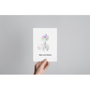 Tillykke med din fdselsdag (A5 tegning af elefant)
