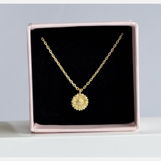 Solsikke halsk�de med vedh�ng | forgyldt messing (40+5cm)