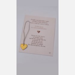 Lille hjerte i messing  Tak (A6 kort og messing ophng)