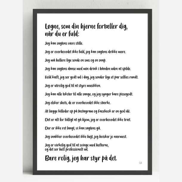Lgne, som din hjerne fortller dig, nr du er fuld. A4 