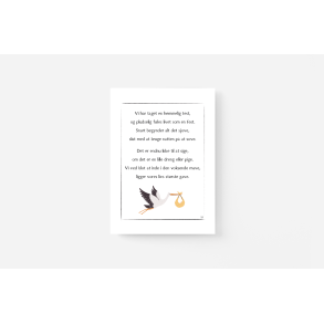 Gravid (Taget en hemmelig test, tegning af stork) A5 kort