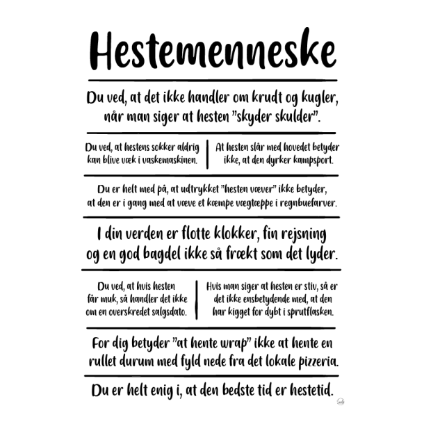Hestemenneske citatkollage A5