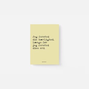 Jeg forstod din krlighed A5 - lys grn (Hjertekort)