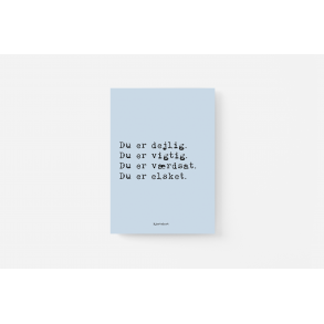 Du er elsket. (Bl) Hjertekort