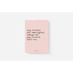 Jeg forstod din krlighed - rosa Hjertekort