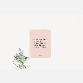 Og s kom du A5 rosa (Hjertekort)