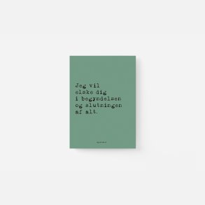 Jeg vil elske dig A5 (Hjertekort) grn