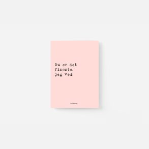 Du er det fineste A5 rosa (Hjertekort)