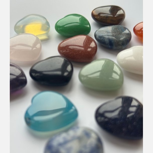 Blue goldstone hjertesten med A7-kort | Midnatsstenen