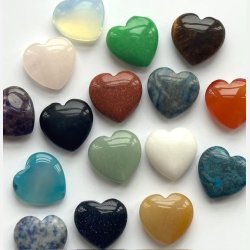 Hvid jade hjertesten med A7-kort | Dr�mmestenen