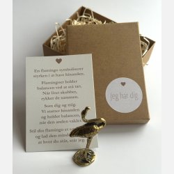 Lille flamingo | messingfigur og A7-kort | dig og mig